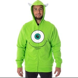 Monsters, Inc Disney Mike Wazowski Adult Costume Full-Zip 3D Hoodie, Size Medium